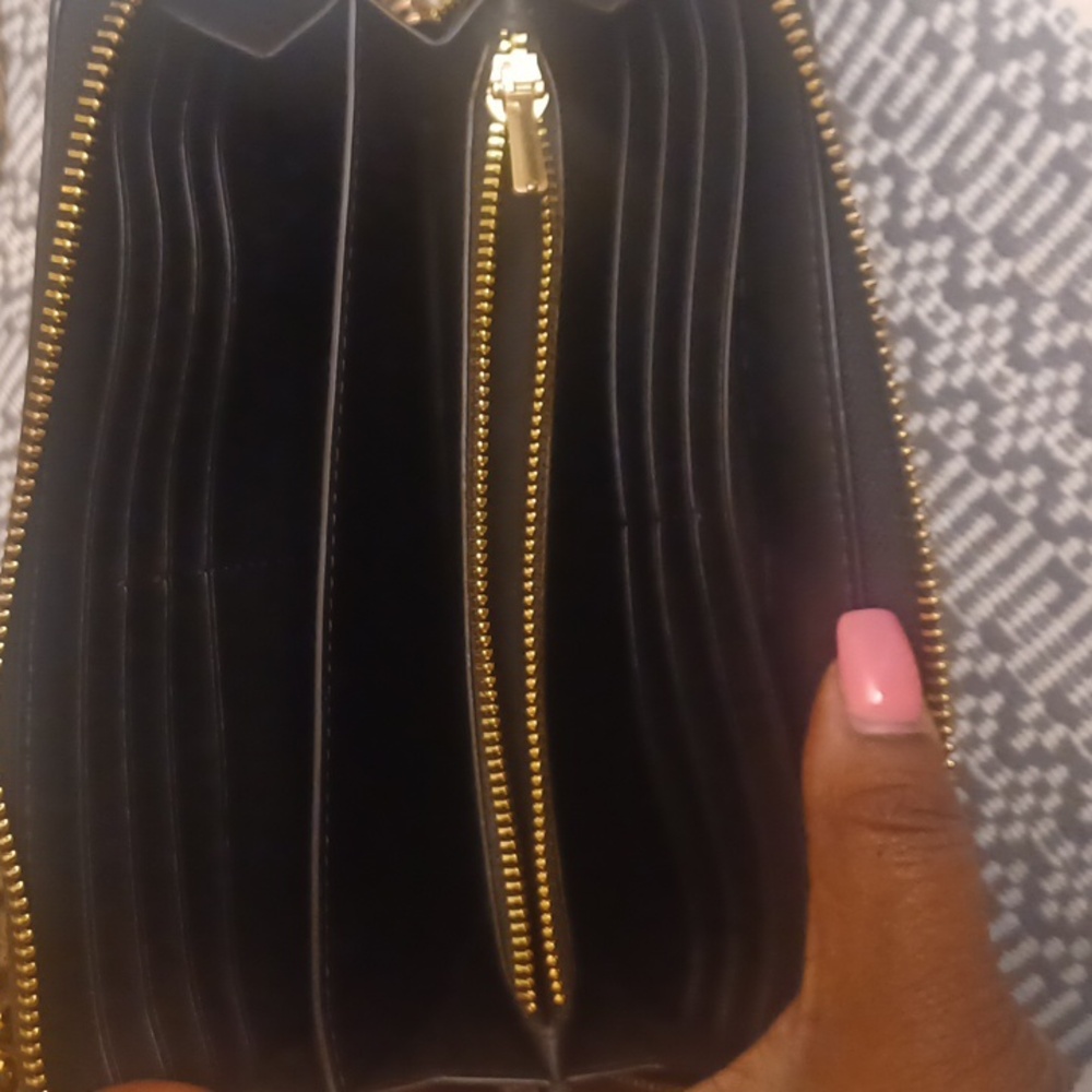 Coach Signature Brown and Black Wristlet - Picture 2 of 4